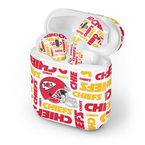 NFL Kansas City Chiefs White Blast Apple AirPods Skin