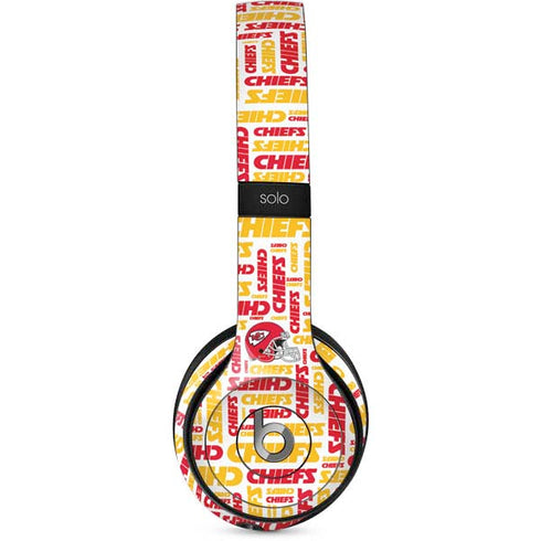 NFL Kansas City Chiefs White Blast Beats Solo 2 Wired Skin