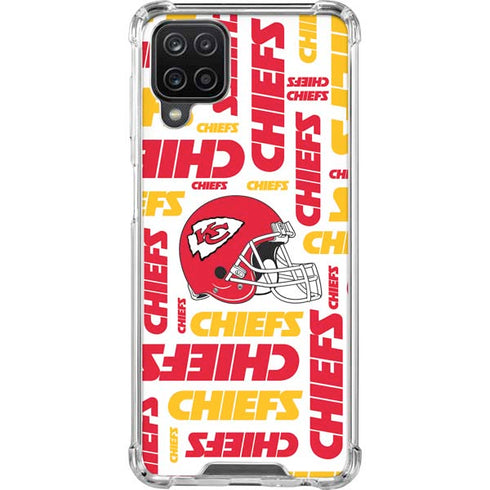 NFL Kansas City Chiefs White Blast Galaxy A12 Clear Case