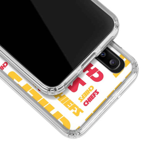 NFL Kansas City Chiefs White Blast Galaxy A20 Clear Case