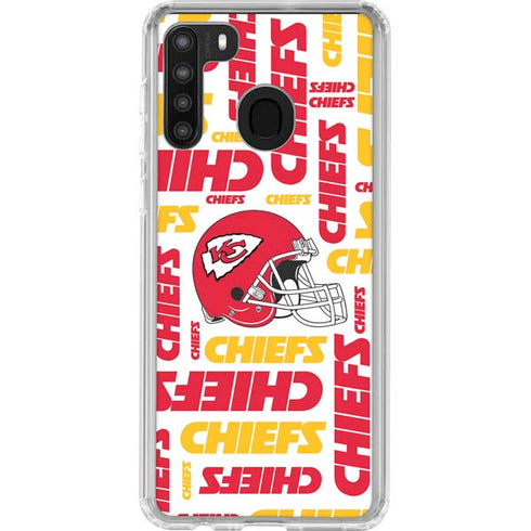 NFL Kansas City Chiefs White Blast Galaxy A21 Clear Case
