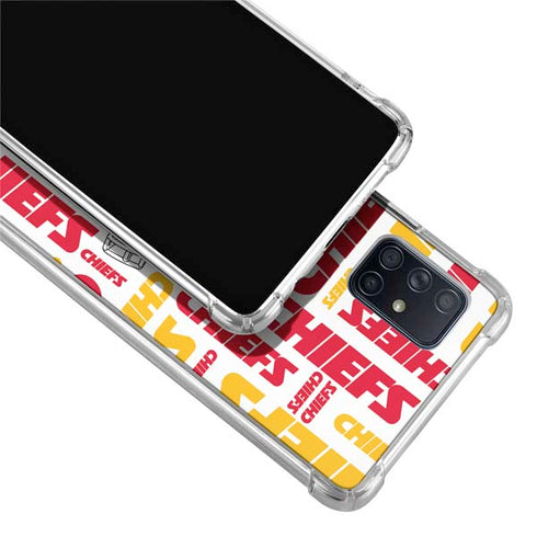 NFL Kansas City Chiefs White Blast Galaxy A71 5G Clear Case