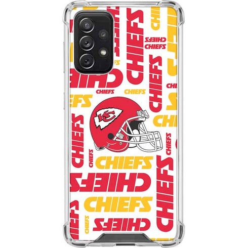 NFL Kansas City Chiefs White Blast Galaxy A72 5G Clear Case
