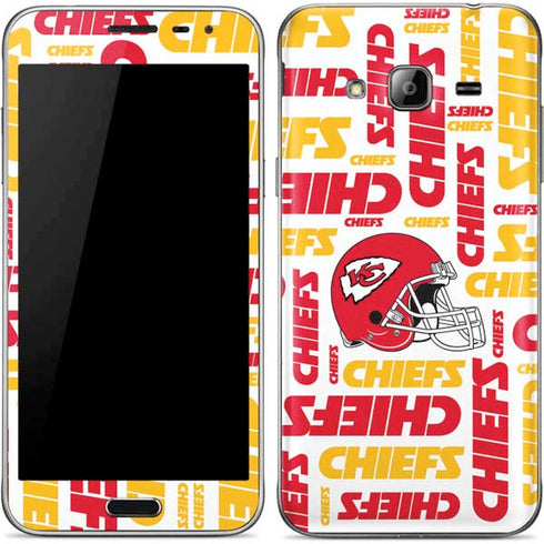 NFL Kansas City Chiefs White Blast Galaxy J3 Skin