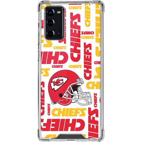 NFL Kansas City Chiefs White Blast Galaxy Note20 5G Clear Case