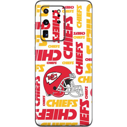 NFL Kansas City Chiefs White Blast Galaxy S20 Ultra 5G Skin
