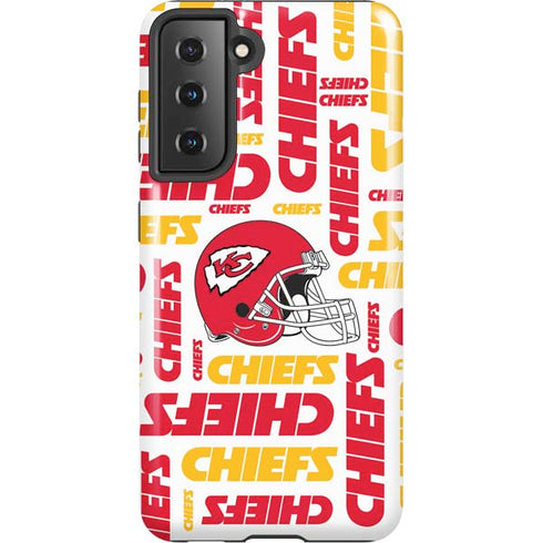 NFL Kansas City Chiefs White Blast Galaxy S21 5G Pro Case