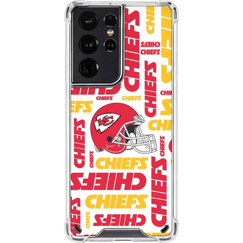 NFL Kansas City Chiefs White Blast Galaxy S21 Ultra 5G Clear Case