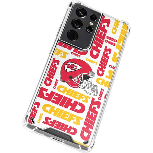 NFL Kansas City Chiefs White Blast Galaxy S21 Ultra 5G Clear Case