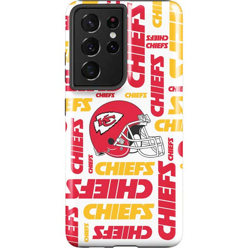 NFL Kansas City Chiefs White Blast Galaxy S21 Ultra 5G Pro Case