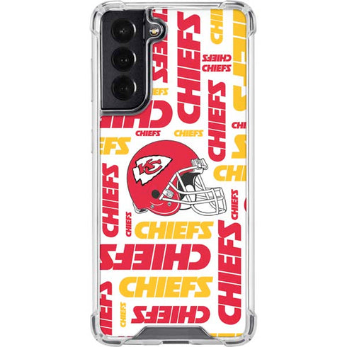 NFL Kansas City Chiefs White Blast Galaxy S22 Clear Case