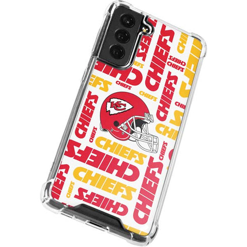 NFL Kansas City Chiefs White Blast Galaxy S22 Clear Case
