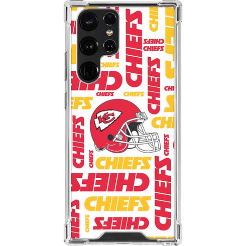 NFL Kansas City Chiefs White Blast Galaxy S22 Ultra Clear Case
