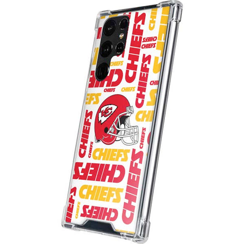 NFL Kansas City Chiefs White Blast Galaxy S22 Ultra Clear Case