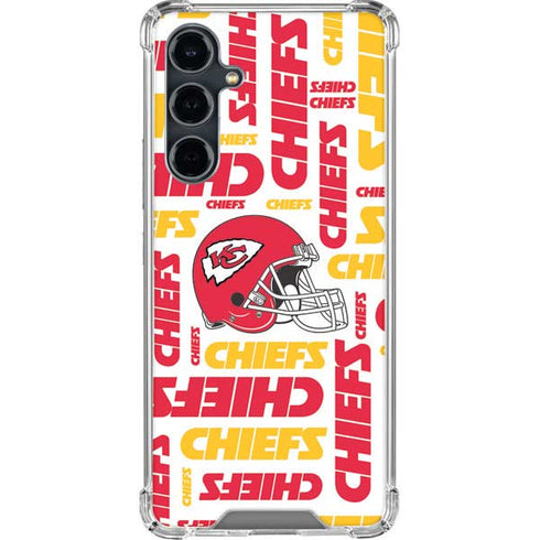 NFL Kansas City Chiefs White Blast Galaxy S23 FE Clear Case