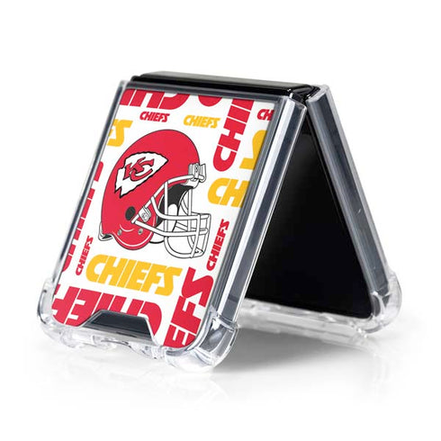 NFL Kansas City Chiefs White Blast Galaxy Z Flip5 5G Clear Case