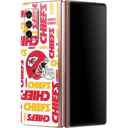 NFL Kansas City Chiefs White Blast Galaxy Z Fold2 5G Skin