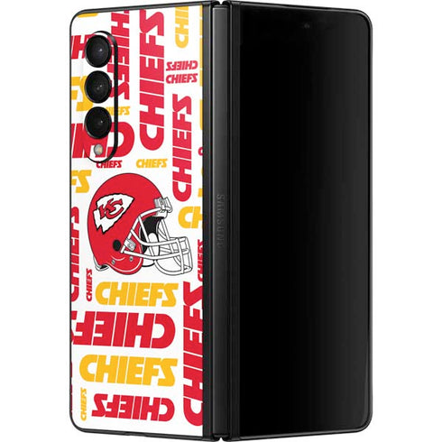 NFL Kansas City Chiefs White Blast Galaxy Z Fold3 5G Skin