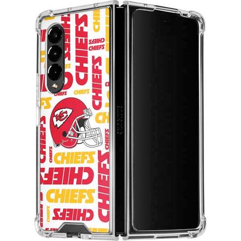 NFL Kansas City Chiefs White Blast Galaxy Z Fold4 5G Clear Case