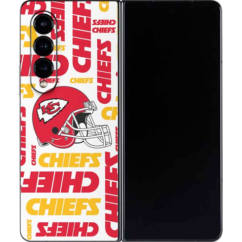 NFL Kansas City Chiefs White Blast Galaxy Z Fold4 5G Skin