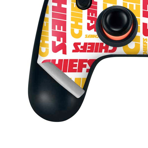 NFL Kansas City Chiefs White Blast Google Stadia Controller Skin