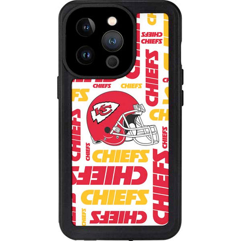NFL Kansas City Chiefs White Blast iPhone 14 Pro Waterproof Case
