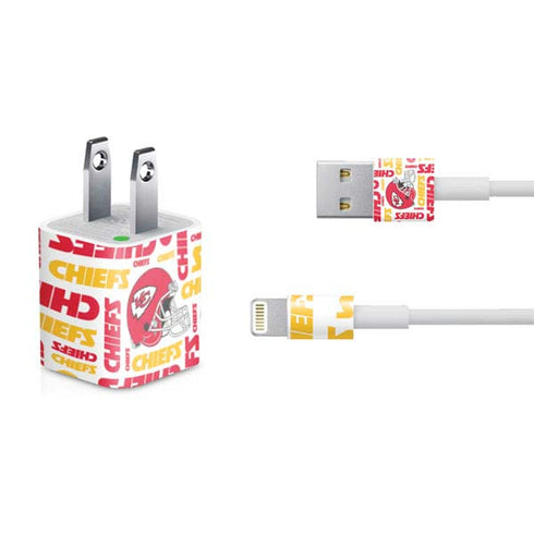NFL Kansas City Chiefs White Blast iPhone Charger (5W USB) Skin