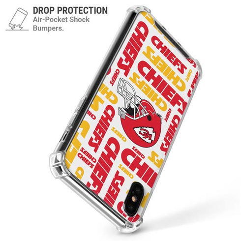 NFL Kansas City Chiefs White Blast iPhone XS Max Clear Case
