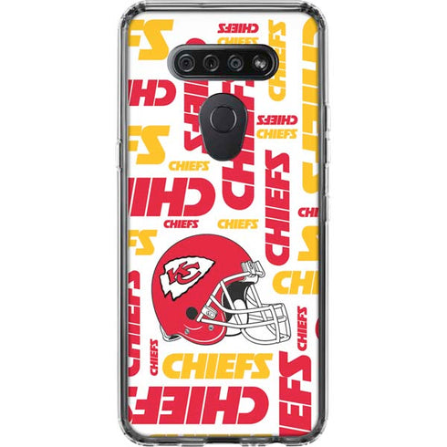 NFL Kansas City Chiefs White Blast LG K51/Q51 Clear Case
