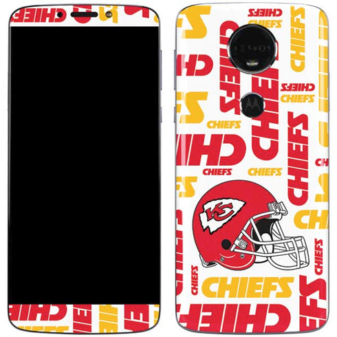 NFL Kansas City Chiefs White Blast Moto E5 Plus Skin