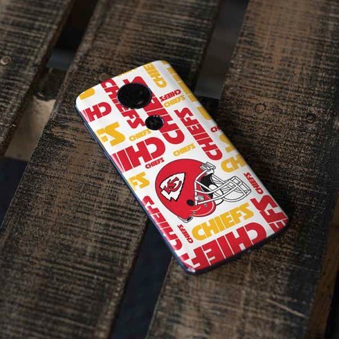 NFL Kansas City Chiefs White Blast Moto E5 Plus Skin