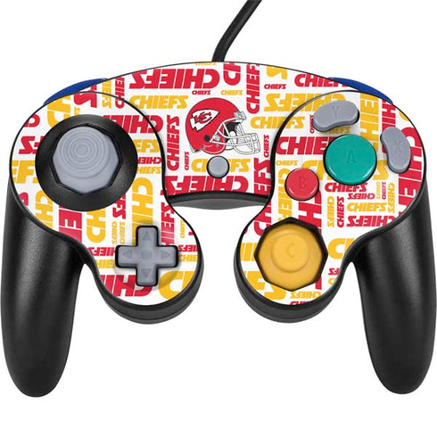 NFL Kansas City Chiefs White Blast Nintendo GameCube Controller Skin