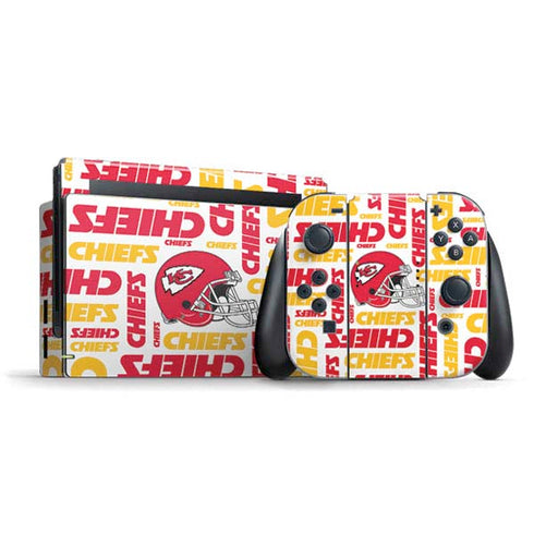 NFL Kansas City Chiefs White Blast Nintendo Switch Bundle Skin