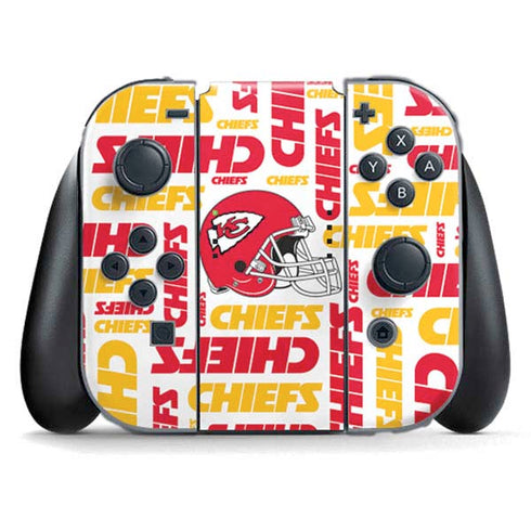 NFL Kansas City Chiefs White Blast Nintendo Switch (2017-2021) Joy-Con Controller Skin