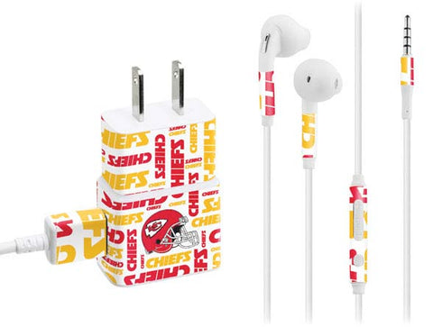 NFL Kansas City Chiefs White Blast Phone Charger Skin