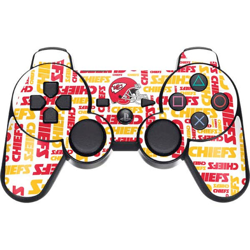 NFL Kansas City Chiefs White Blast PS3 Dual Shock wireless controller Skin