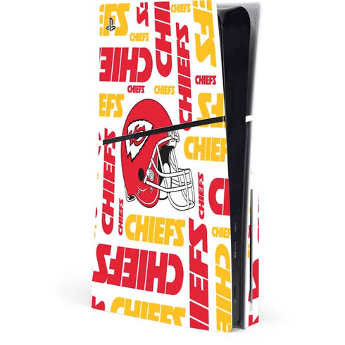 NFL Kansas City Chiefs White Blast PS5 Slim Disk Console Skin