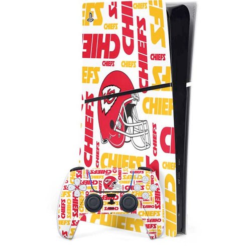 NFL Kansas City Chiefs White Blast PS5 Slim Digital Edition Console Skin