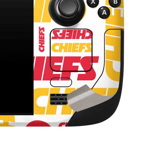 NFL Kansas City Chiefs White Blast Steam Deck Handheld Gaming Computer Skin
