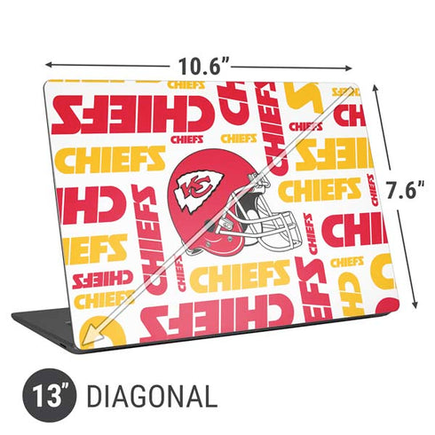 NFL Kansas City Chiefs White Blast Universal Laptop 13in (10.6 x 7.6in) Skin
