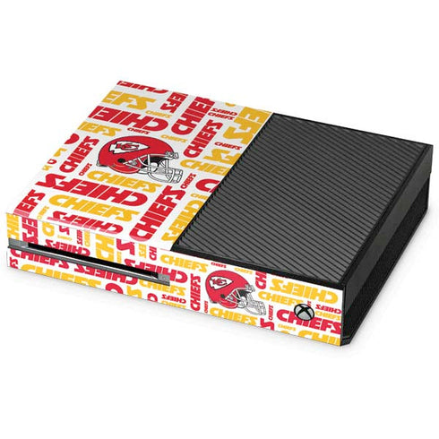 NFL Kansas City Chiefs White Blast Xbox One Console Skin