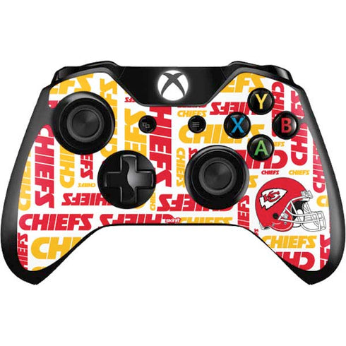 NFL Kansas City Chiefs White Blast Xbox One Controller Skin