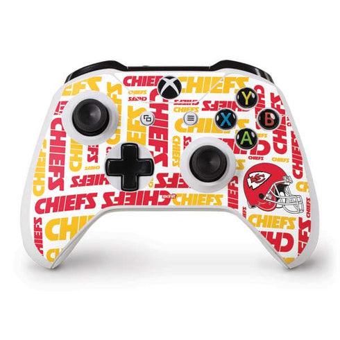NFL Kansas City Chiefs White Blast Xbox One S Controller Skin