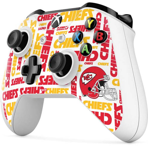 NFL Kansas City Chiefs White Blast Xbox One S Controller Skin
