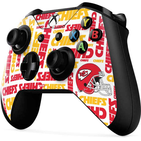 NFL Kansas City Chiefs White Blast Xbox One X Controller Skin