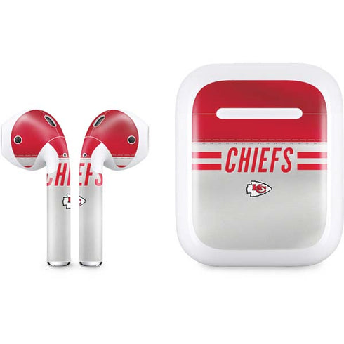 NFL Kansas City Chiefs White Striped Apple AirPods Skin