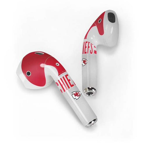 NFL Kansas City Chiefs White Striped Apple AirPods Skin