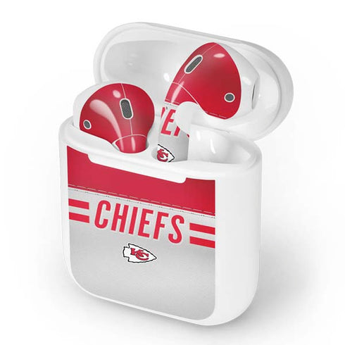 NFL Kansas City Chiefs White Striped Apple AirPods Skin