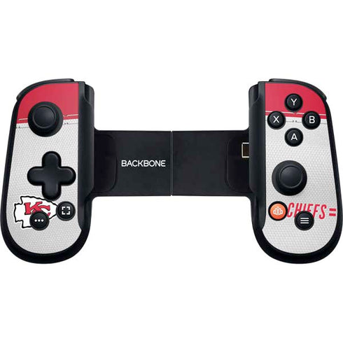 NFL Kansas City Chiefs White Striped Backbone One for iPhone Game Controller Skin