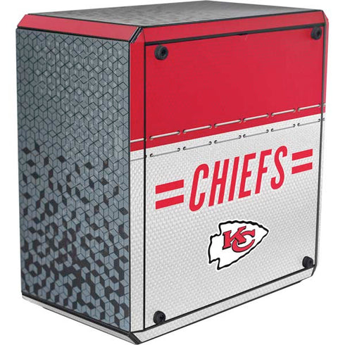 NFL Kansas City Chiefs White Striped Cooler Master MasterBox Q300L Mini Tower Skin
